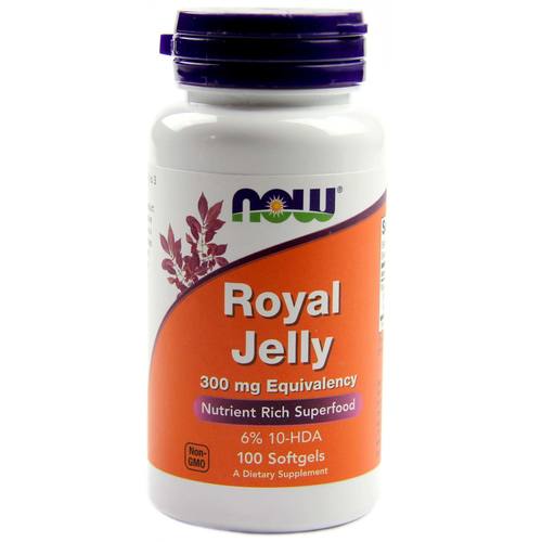 Now Foods, Пчелно млечице, 300 mg, 100 меки капсули