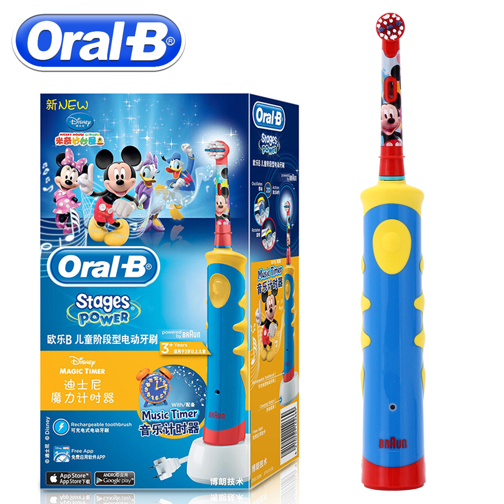 Elektrische tandenborstel voor kinderen Oral-B Mickey Kids kleur blauw
