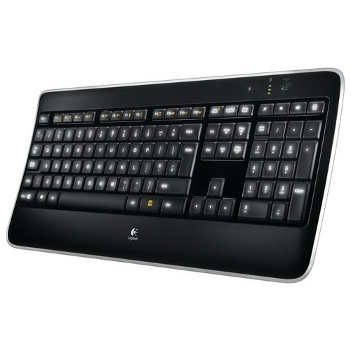 Teclat il·luminat sense fils Logitech USB K800 Negre